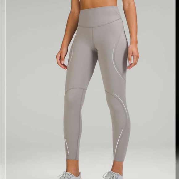 Lululemon Base Pace High Rise Reflective Tight 25” Gull Grey | Size 2 - Picture 1 of 10